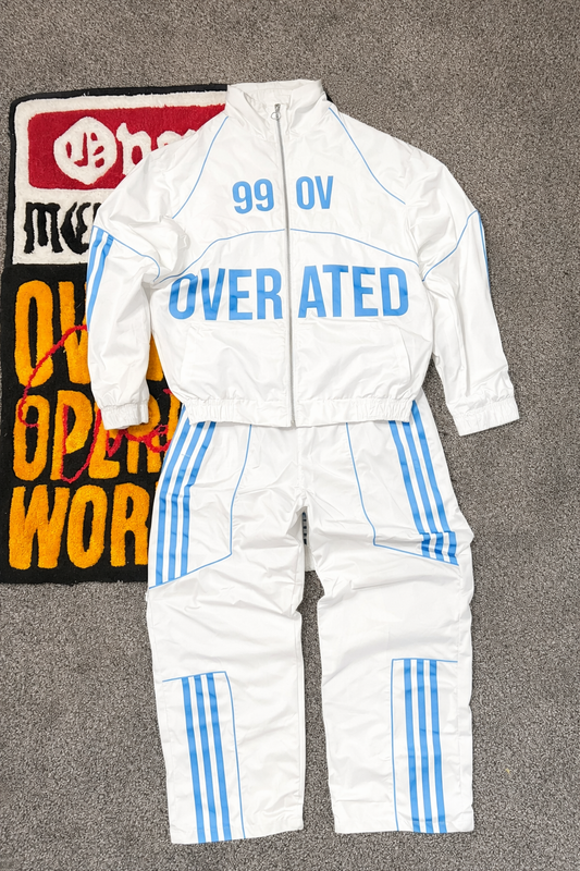 White & BabyBlue Windbreaker Sets